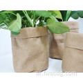 Planter Pot Carft Kraft Paper Flowerpot سطح المكتب الإبداعي أواني زهرة قابلة لإعادة الاستخدام متعددة الوظائف 3 أكياس تخزين أحجام